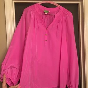Lilly Pulitzer pink Elsa silk top